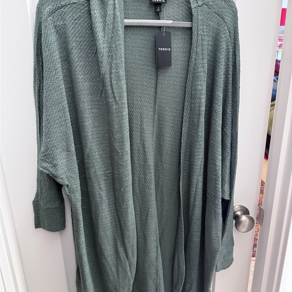 Torrid Hacci Front Cocoon Cardigan Dark Forest 3X